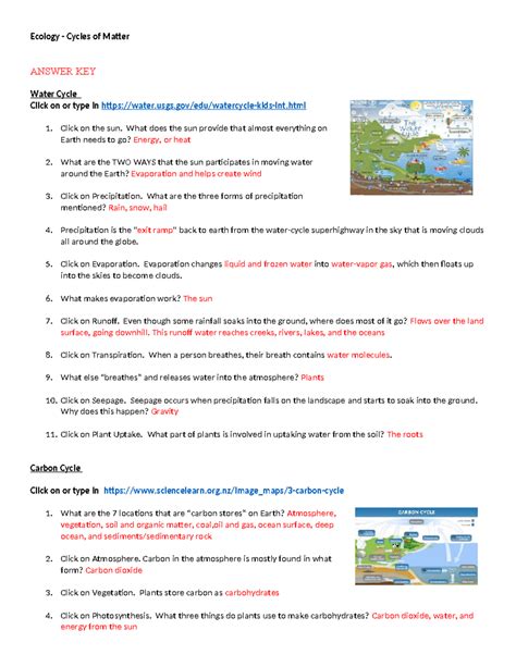 Ecology Webquest Answer Key