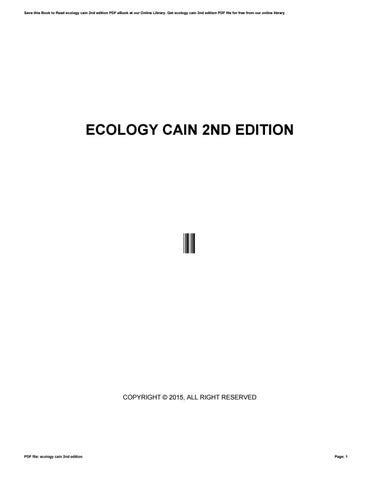 Download Ecology Cain 2Nd Edition Ebook 