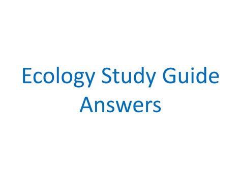 Read Ecology Study Guide With Answers 