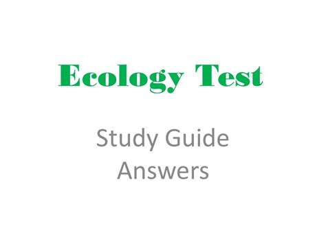 Full Download Ecology Test Study Guide Answers 
