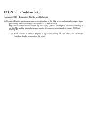 Econ 301 Solution To Problem Set 1 Past Tests