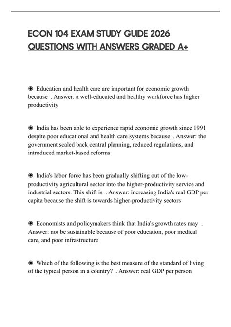 Econ Study Guide Answers