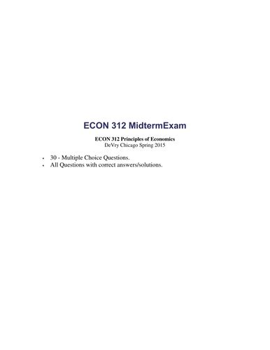 Read Online Econ 312 Midterm Exam Answers 