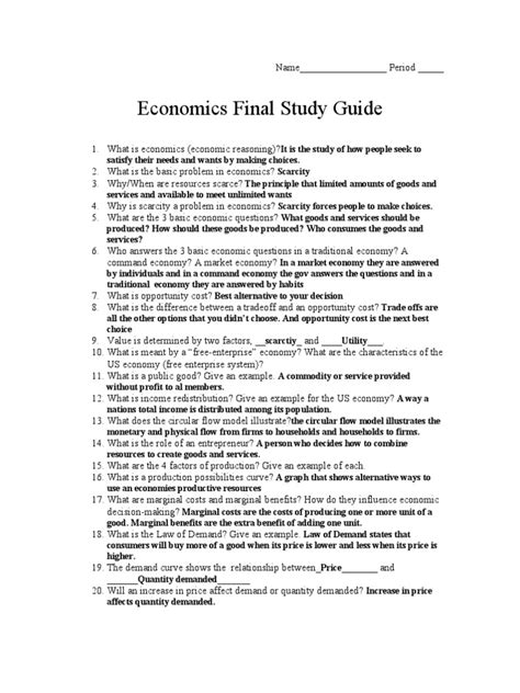 Download Econ Final Study Guide 