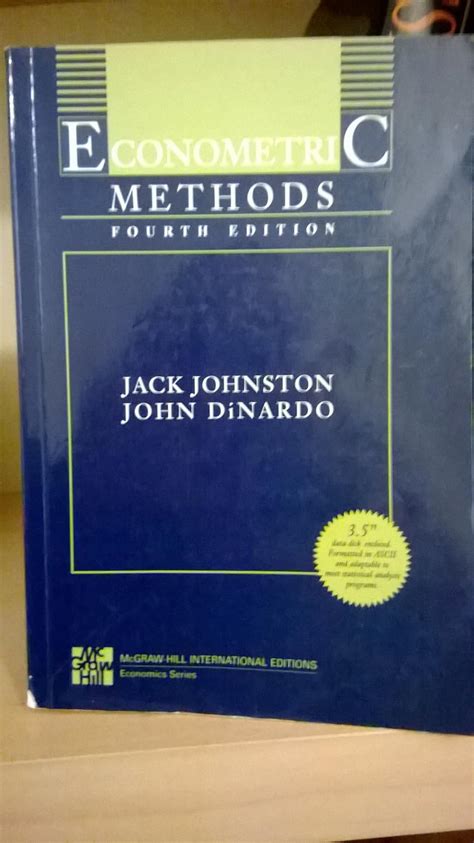 Econometric Methods 3rd Edition J Johnston And Dinardo