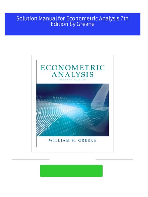 Full Download Econometric Analysis Greene 7Th Edition Solution 