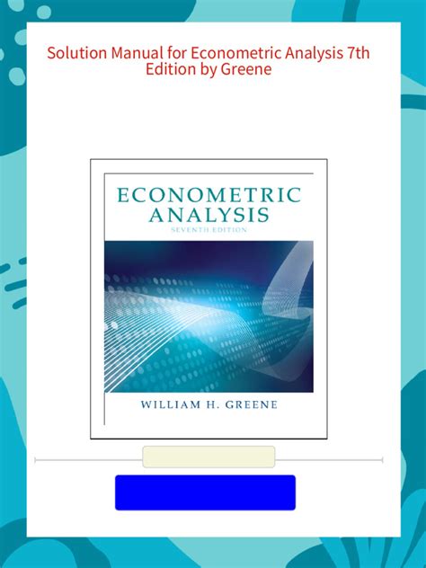 Download Econometric Analysis Greene 7Th Edition Solutions Pdf Download 