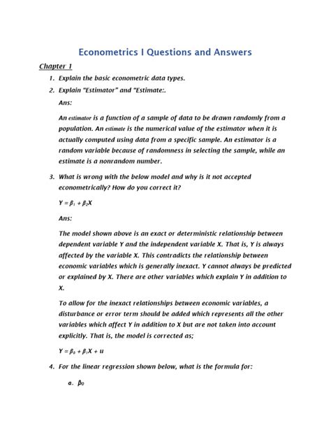 econometrics practice questions with answers eduspred