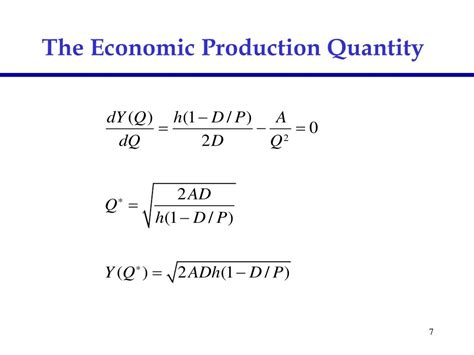 Economic Production Quantity Example