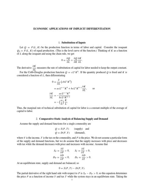 Read Economic Application Of Implicit Differentiation 