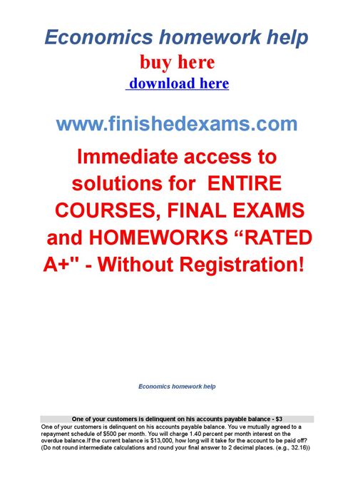 Full Download Economic Homework Answers 