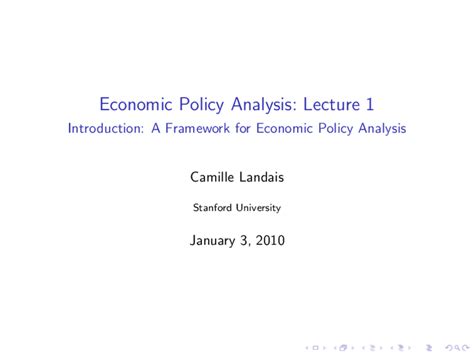Read Online Economic Policy Analysis Lecture 1 