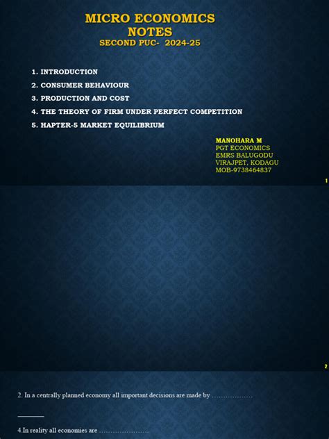 Economics 2nd Puc Notes
