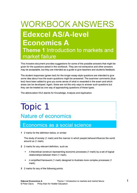 Economics Edexcel Theme 1 Workbook Answers Studocu Pearson Education Economics Worksheet Answers - Pearson Education Economics Worksheet Answers