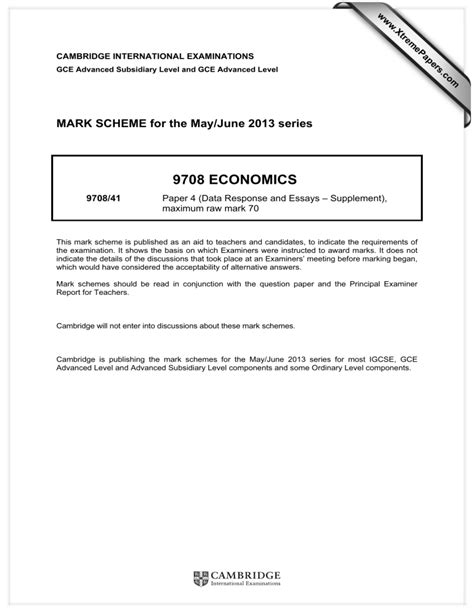 Read Online Economics 9708 May June 2013 Paper 4 