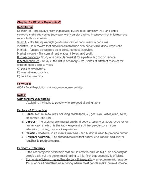 Read Online Economics Chapter 1 4 Test 