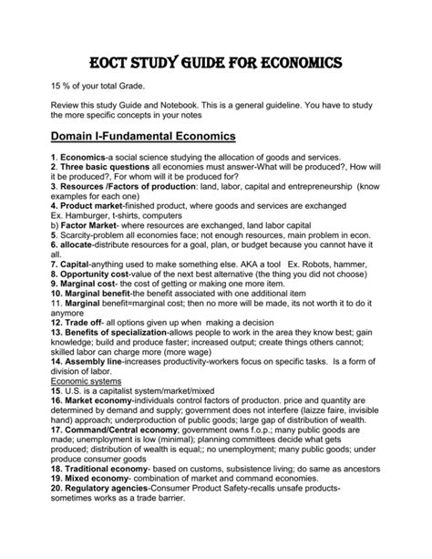 Read Economics Eoct Study Guide 2013 