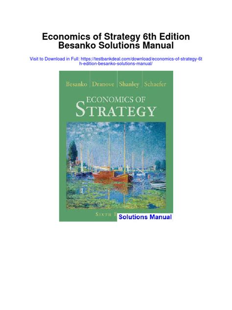 Full Download Economics Of Strategy Besanko Solution Manual File Type Pdf 