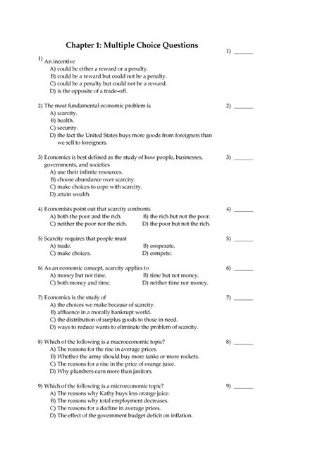 Read Economics Test Multiple Choice Answers Pearson 