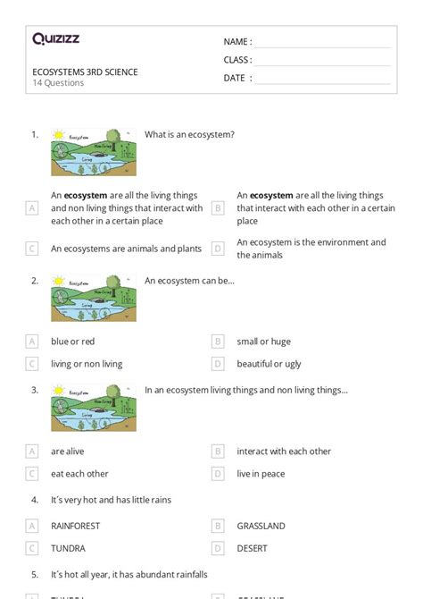 ecosystem quiz 3rd grade