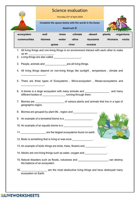 Ecosystem Worksheets 7th Grade Pdf Ecosystem Worksheet Grade 7 - Ecosystem Worksheet Grade 7