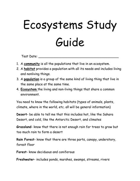 Download Ecosystems Study Guide 