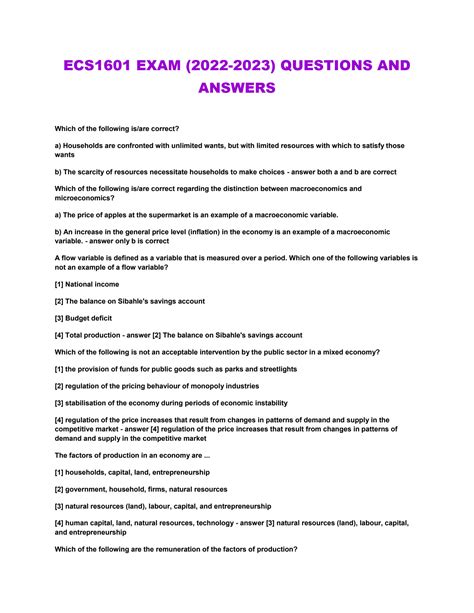 Download Ecs1601 Exam Papers With Answers 