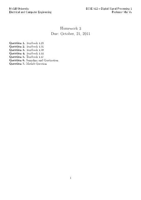 ecse 512 digital signal processing 1 mcgill university