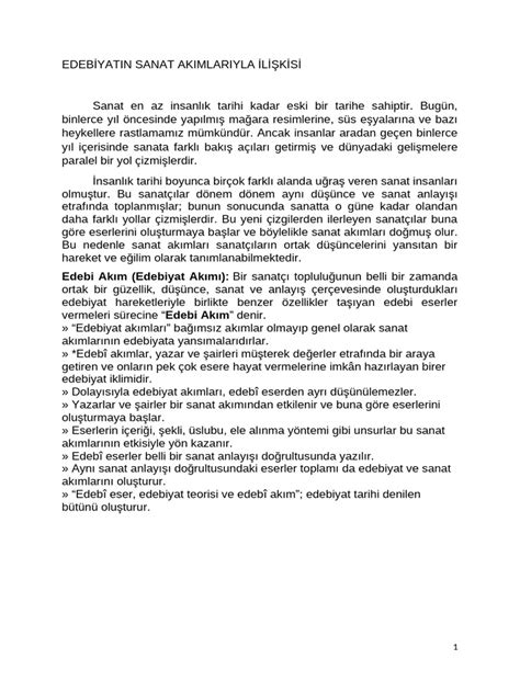 Edebi Akımlar Pdf