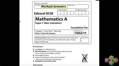 edexcel 2013 june math olevel paper 3h
