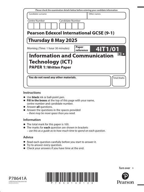 edexcel 6957 ict exam paper 2013