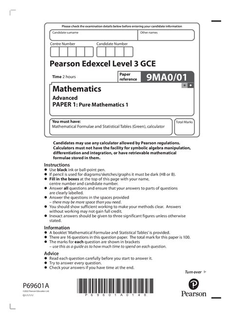 Edexcel A Level Maths Paper 2 2024