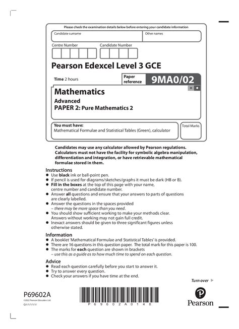 Edexcel A Level Maths Past Papers
