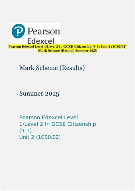 edexcel citizenship unit 2 mark scheme