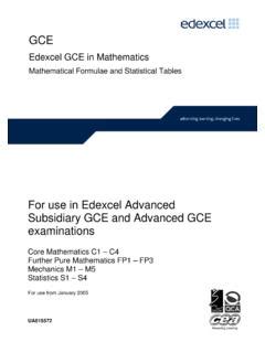Edexcel Gce In Mathematics Mathsnet A Level
