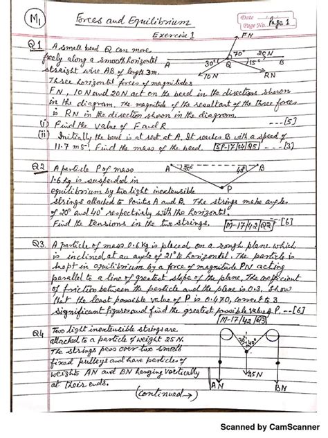 Edexcel M1 Exercise Answers
