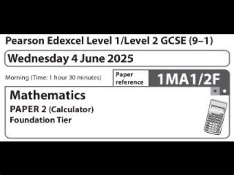 Edexcel Maths 1mao Paper 2f