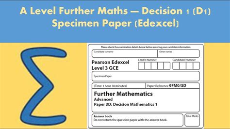 Edexcel Maths D1 Revision