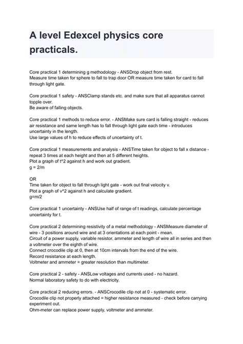 edexcel physics practical