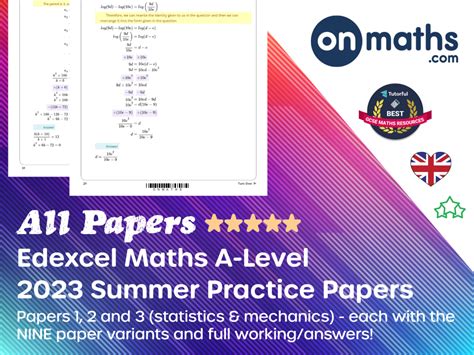 Read Online Edexcel 5Mb3F Practice Papers Maths 
