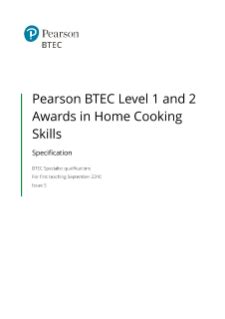 Read Edexcel Btec Level 1 Award Jamies Home Cooking Skills 
