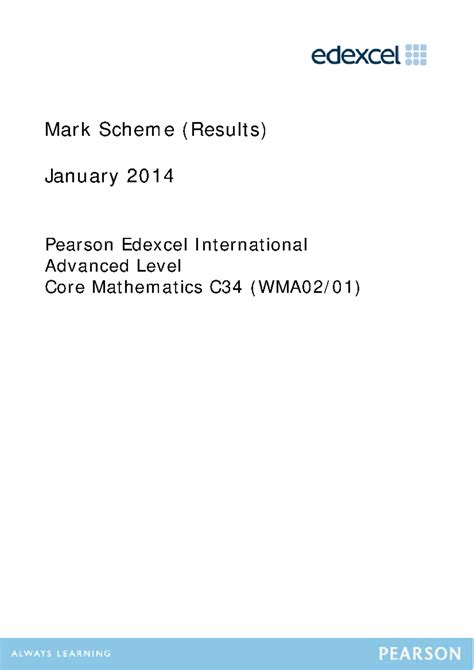 Read Online Edexcel C34 International Advanced Paper January 2014 