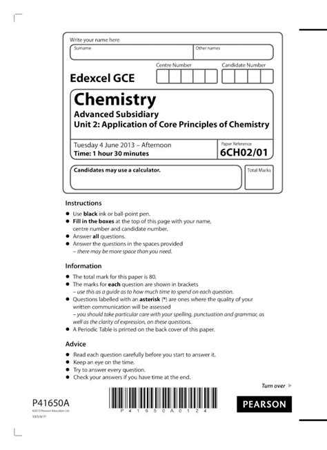 Download Edexcel Chemistry 6Ch02 Jan 2013 Paper 