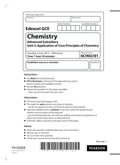 Read Online Edexcel Chemistry 6Ch02 June 2013 Paper 