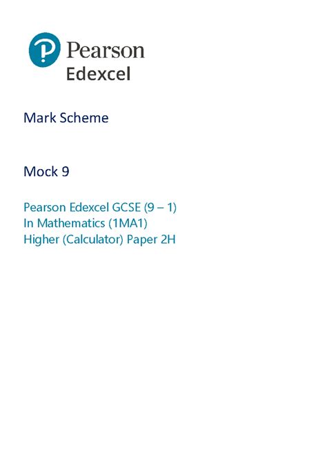 Read Edexcel D1 Mock Paper Mark Scheme 