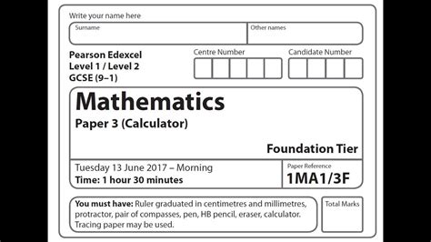 Read Online Edexcel Exam Papers Maths Gcse 