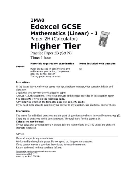 Full Download Edexcel Gcse Mathematics Linear 1380 Paper 4 Calculator Higher Tier 5 March 2012 