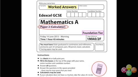 Read Edexcel Gcse Maths Calculator Paper June 2013 