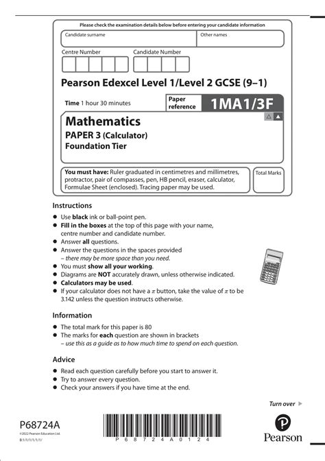 Read Edexcel Gcse Maths Unit 3 Mock Paper Mark Scheme 