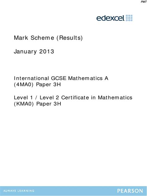 Read Edexcel Igcse Maths Paper 3H January 2013 